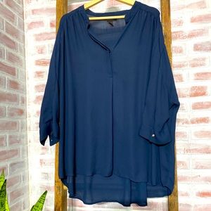 Navy sheer top